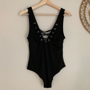 H&M Bathing Suit One Piece Ribbed Onesie Trendy
